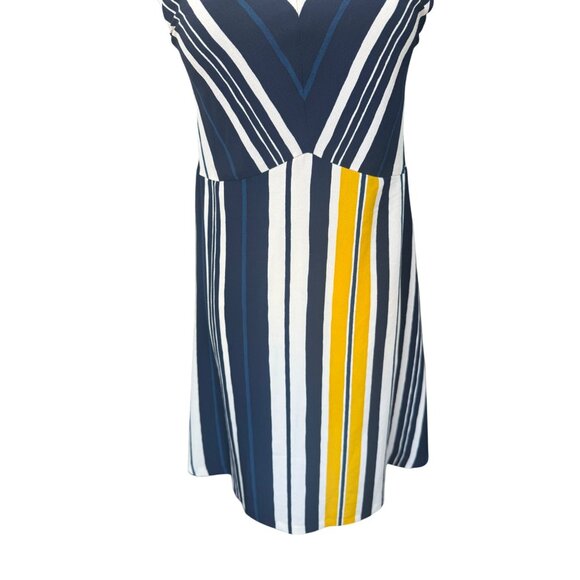 Zara Striped Mini Dress Size XS NWT Nautical Coastal Colorblock High Neck Artsy - Picture 3 of 9